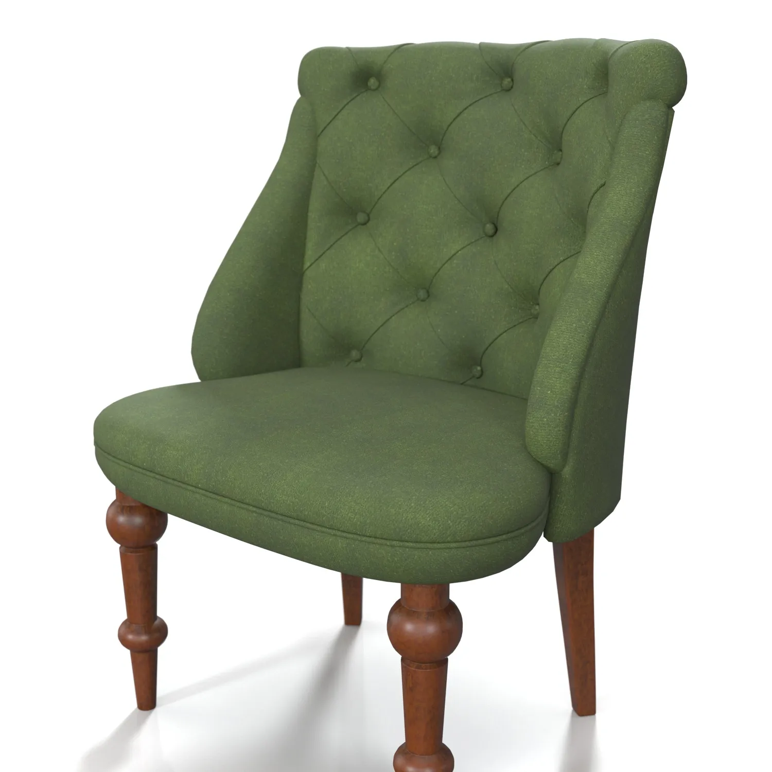 Upholstered Seat With Tufted Back Dining Chair PBR 3D Model_05
